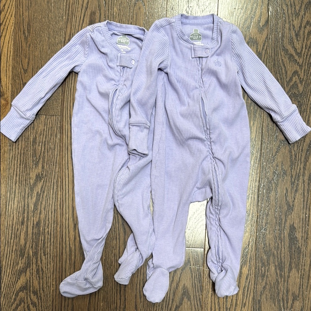 Baby GAP Purple Footie Onesies Bundle (x2)